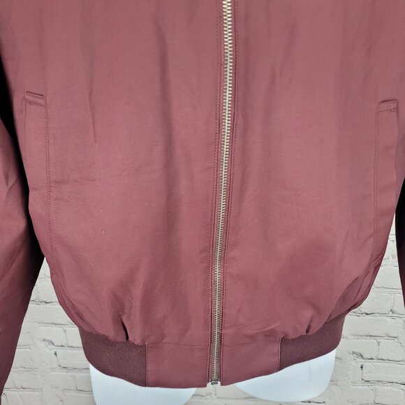 Bonobos Burgundy Lightweight Zip Lined Inner Pockets Bomber Jacket Small S - Picture 8 of 14